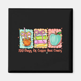 100 Days Of Coffee And Chaos Retro Coquette Teache Magnet