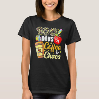 100 Days Of Coffee & Chaos 100th Day Of School Tea T-Shirt