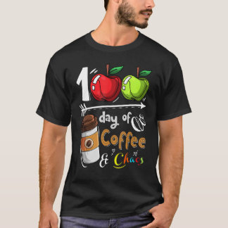 100 Days Of Coffee & Chaos 100th Day School Teach T-Shirt