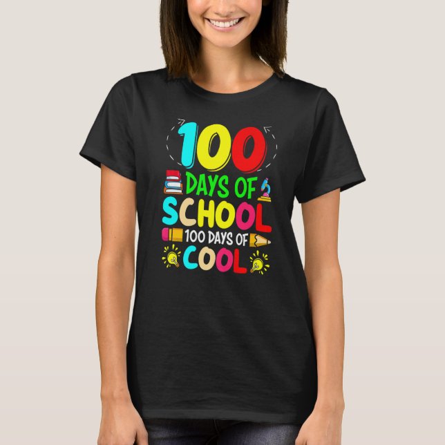 100 Days Of Cool 100th Day Of School Students Boys T-Shirt (Front)