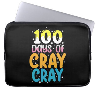 100 Days Of Cray Cray 100th Day of School Teacher Laptop Sleeve
