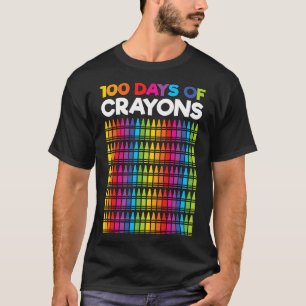 100 Days of Crayons for Girls Kids 100th Day Of S T-Shirt