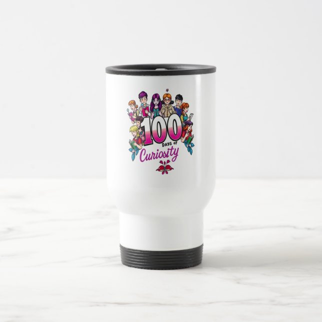 100 Days of Curiosity: Explore, Learn, Grow Travel Mug (Center)
