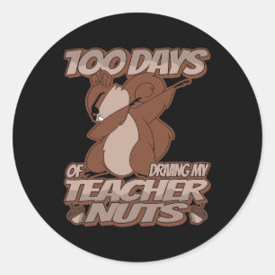 100 Days Of Driving My Teacher Nuts - Dabbing Squi Classic Round Sticker
