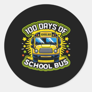 100 Days Of Driving The School Bus 1  Classic Round Sticker