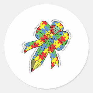 100 Days Of Embracing Autism 100th Day School Coqu Classic Round Sticker