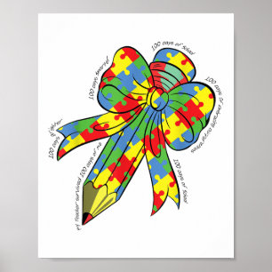 100 Days Of Embracing Autism 100th Day School Poster
