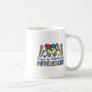 100 Days Of Embracing Differences Autism 100th Coffee Mug