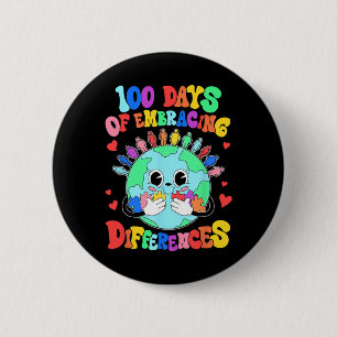 100 Days Of Embracing Differences Autism Awareness 6 Cm Round Badge