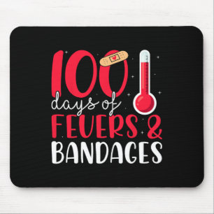 100 Days Of Fevers Byndages Nurse 100th Day Of Sch Mouse Mat