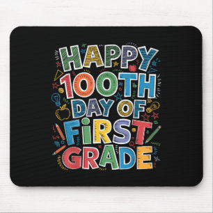 100 Days Of First 1st Grade Teacher Kids 100th Mouse Mat