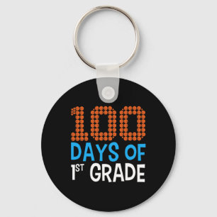 100 days of first grade basketball Sport 100th day Key Ring