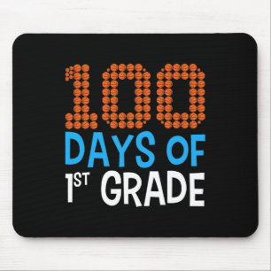 100 days of first grade basketball Sport 100th day Mouse Mat