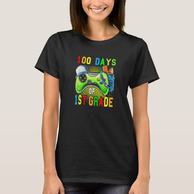 100 Days Of First Grade Level Unlocked 100 Days Of T-Shirt (Front)