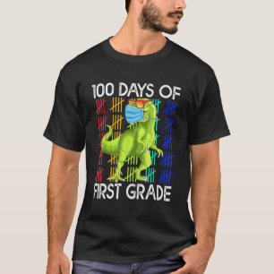 100 Days of First Grade School Dinosaur Dino Trex T-Shirt