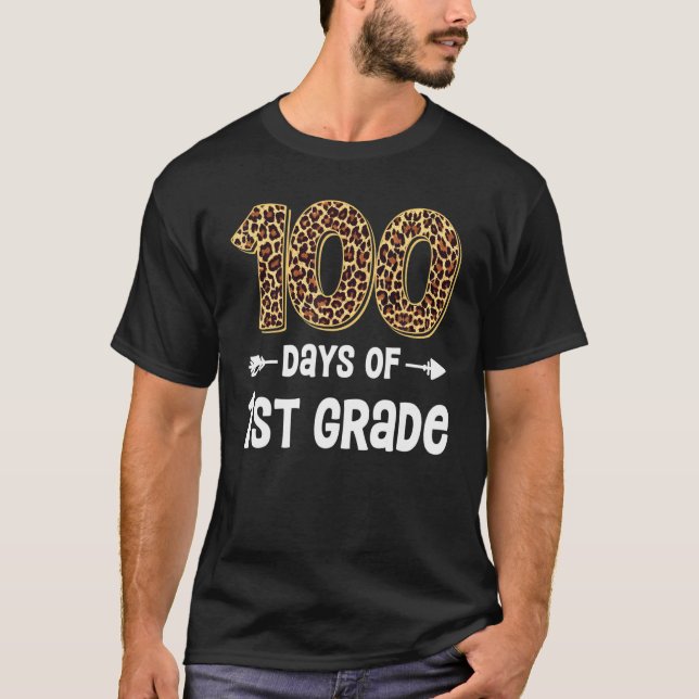 100 Days Of First Grade Teacher Student 100th Day  T-Shirt (Front)