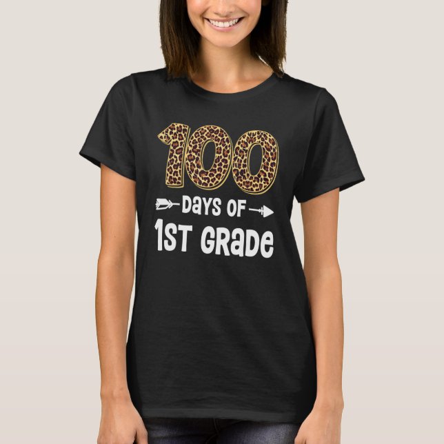100 Days Of First Grade Teacher Student 100th Day  T-Shirt (Front)