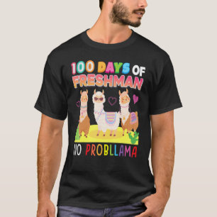 100 Days Of Freshman No Probllama 100th Day School T-Shirt