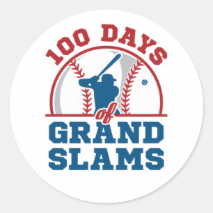 100 Days of Grand Slams Baseball Classic Round Sticker
