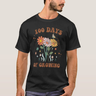100 Days Of Growing Floral Happy 100th Day Of Scho T-Shirt