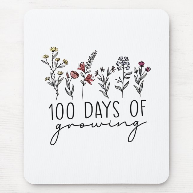 100 Days of Growing Gerdening Plants School  Mouse Mat (Front)