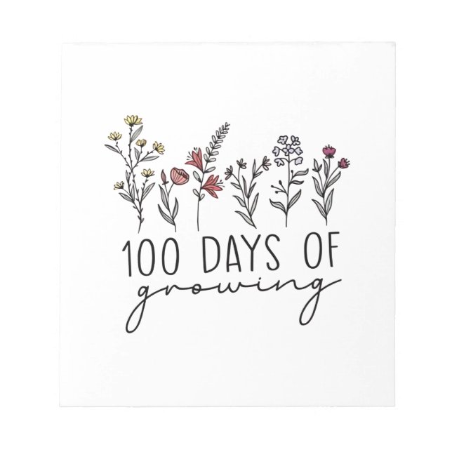 100 Days of Growing Gerdening Plants School  Notepad (Front)