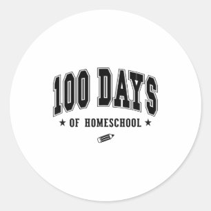 100 Days Of Homeschool Classic Round Sticker