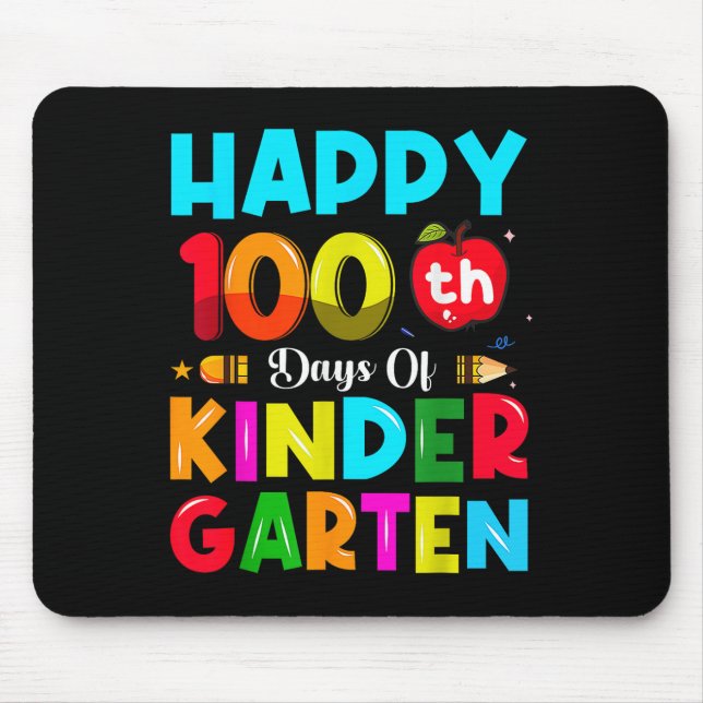 100 Days Of Kindergarten 100th Day Of School Mouse Mat (Front)