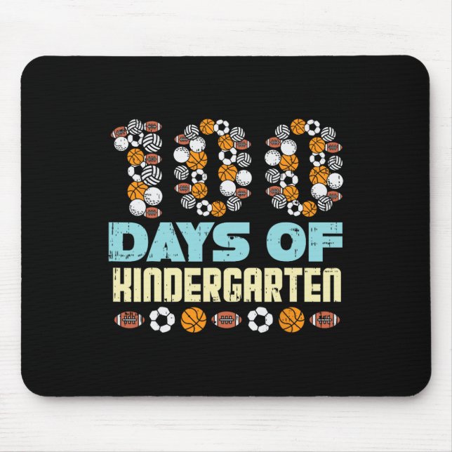 100 Days Of Kindergarten Balls 100th Day School Sp Mouse Mat (Front)