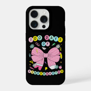 100 Days of Kindergarten Cute Pink Bow iPhone 15 Pro Case