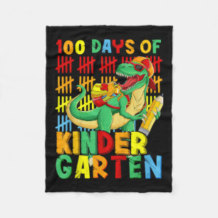 100 Days Of Kindergarten Dinosaur 100th Day Of Fleece Blanket