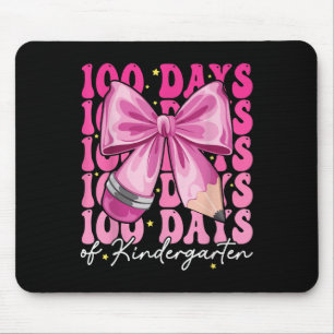 100 Days Of Kindergarten Girls Bow 100th Day Mouse Mat