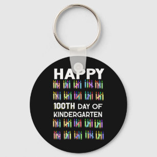100 Days Of Kindergarten Happy 100th Day Of School Key Ring