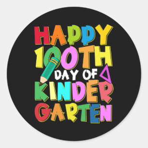100 Days Of Kindergarten Kids 100th Day Of School Classic Round Sticker