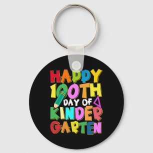 100 Days Of Kindergarten Kids 100th Day Of School Key Ring