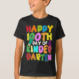 100 Days Of Kindergarten Kids 100th Day Of School  T-Shirt