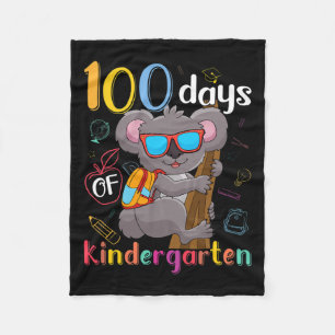 100 Days Of Kindergarten Koala 100th Day School Ki Fleece Blanket