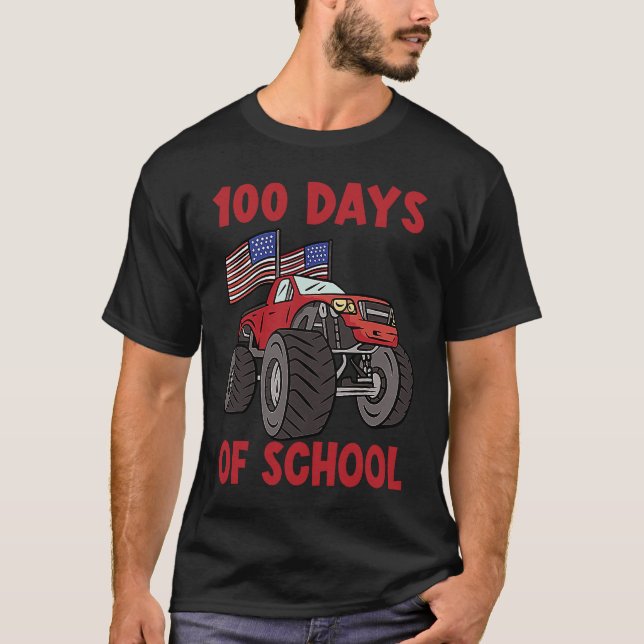 100 Days Of Kindergarten Monster Truck T-Shirt (Front)