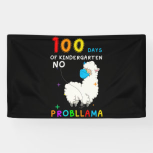 100 Days of Kindergarten No Probllama Llama Mask Banner