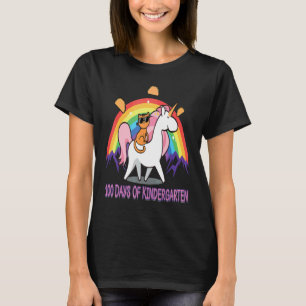 100 Days Of Kindergarten Rainbow Cat Unicorn For K T-Shirt