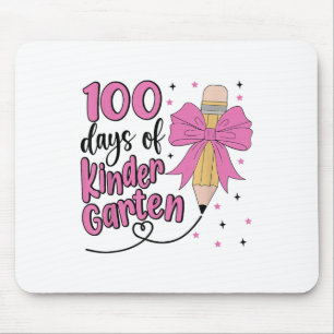 100 Days Of Kindergarten School Girls Coquette Mouse Mat