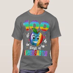 100 Days Of Kindergarten School Happy 100th Day Po T-Shirt