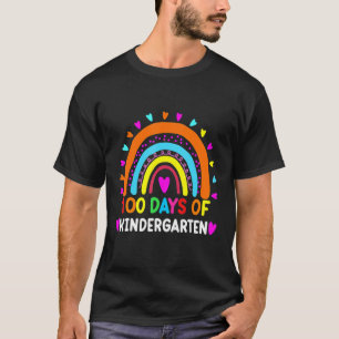 100 Days Of Kindergarten School Rainbow Teacher Sm T-Shirt