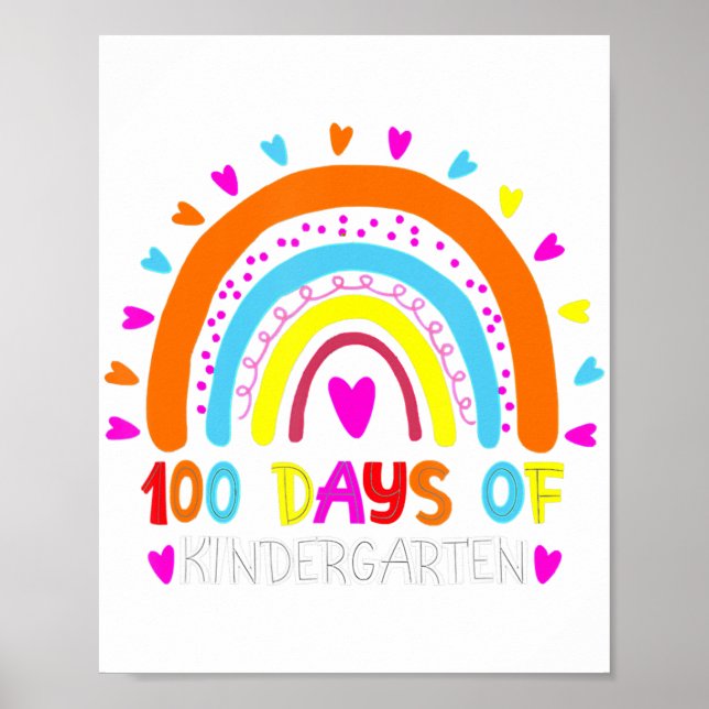 100 Days Of Kindergarten School Teacher Smarter Ra Poster (Front)