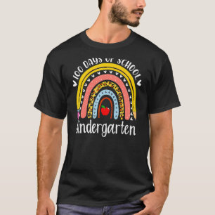 100 Days Of Kindergarten School Teacher Smarter Ra T-Shirt