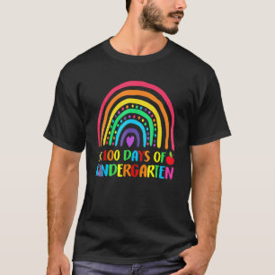100 Days Of Kindergarten School Teacher Smarter Ra T-Shirt