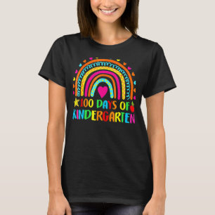 100 Days Of Kindergarten School Teacher Smarter Ra T-Shirt