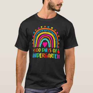 100 Days Of Kindergarten School Teacher Smarter Ra T-Shirt
