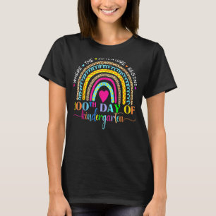 100 Days Of Kindergarten School Teacher Smarter Ra T-Shirt