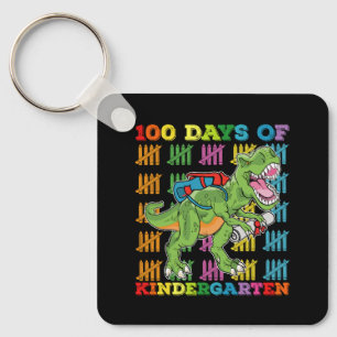 100 Days Of Kindergarten T Rex Dinosaur School Key Ring
